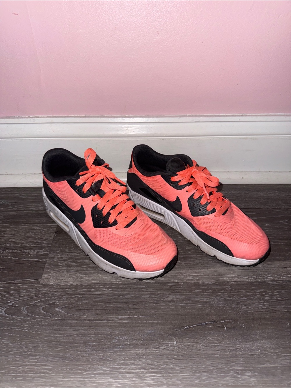 Nike Coral and Black Air Max Running Shoes